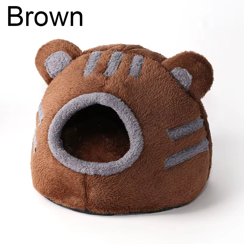 Pet Bed Sleeping House Puppy Nesting Cave Comfort Cat Bed Removable Kennel Bear Head Winter Warm Pet House for Cat and Dogs