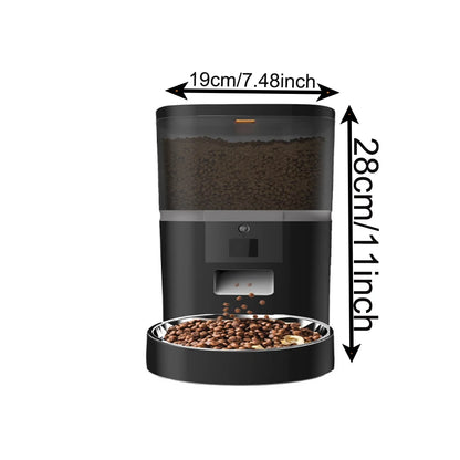 4L Large Capacity Automatic Cat and Dog Feeder Pet Timing Smart Eddy Current Cat Food Dispenser Remote Control Wifi Double Bowl