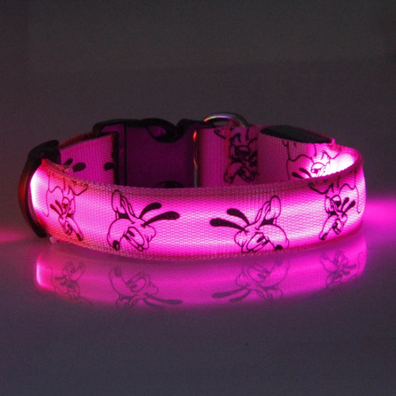 Adjustable LED Dog Collar Light USB Rechargeable Night Safety Luminous Glowing Collar Perro for Big Dogs Cat Necklace Accessorie