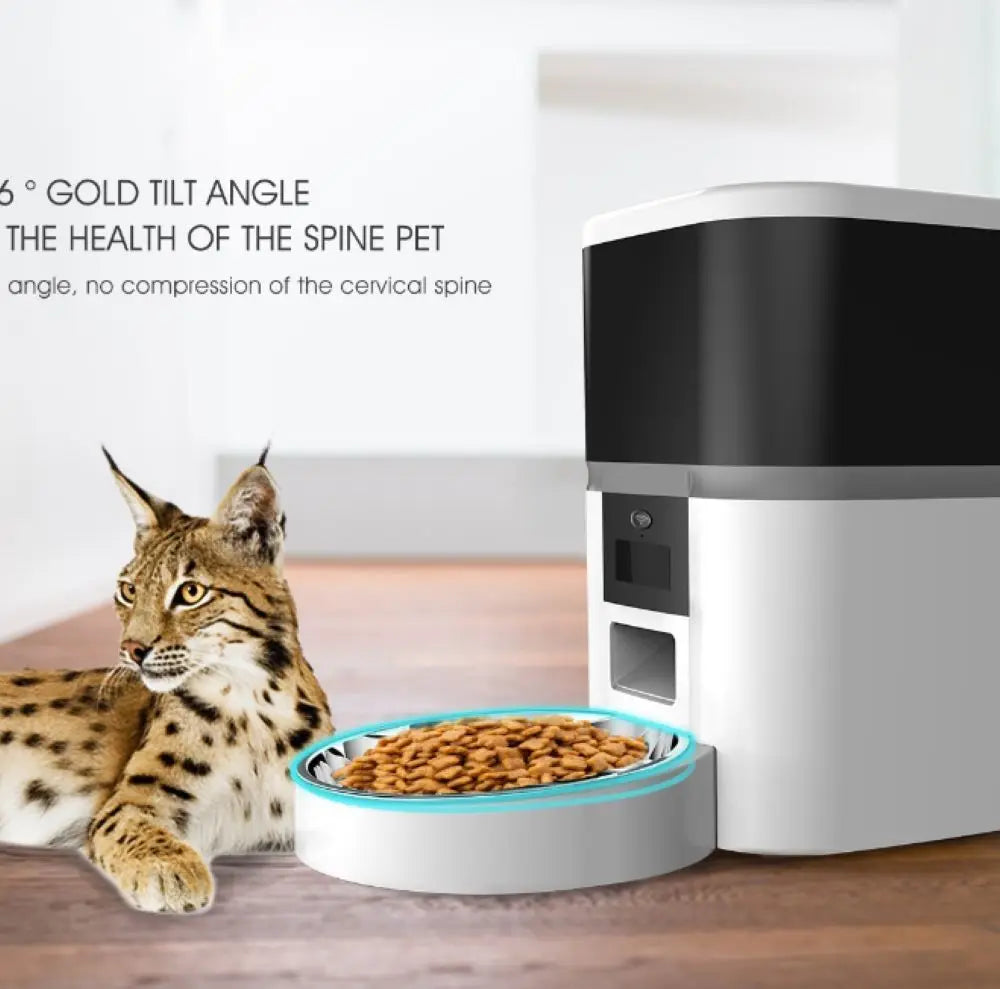 4L Large Capacity Automatic Cat and Dog Feeder Pet Timing Smart Eddy Current Cat Food Dispenser Remote Control Wifi Double Bowl