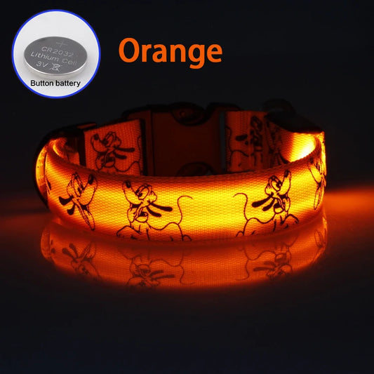 Adjustable LED Dog Collar Light USB Rechargeable Night Safety Luminous Glowing Collar Perro for Big Dogs Cat Necklace Accessorie