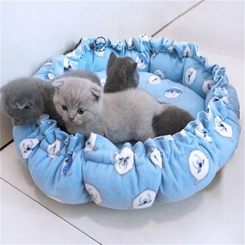 Creative Soft Warm Nest Dual-Use Pet Cushion for Cats Puppies Adjustable Pet Bed Pet Nest Bed Supplies Drawstring