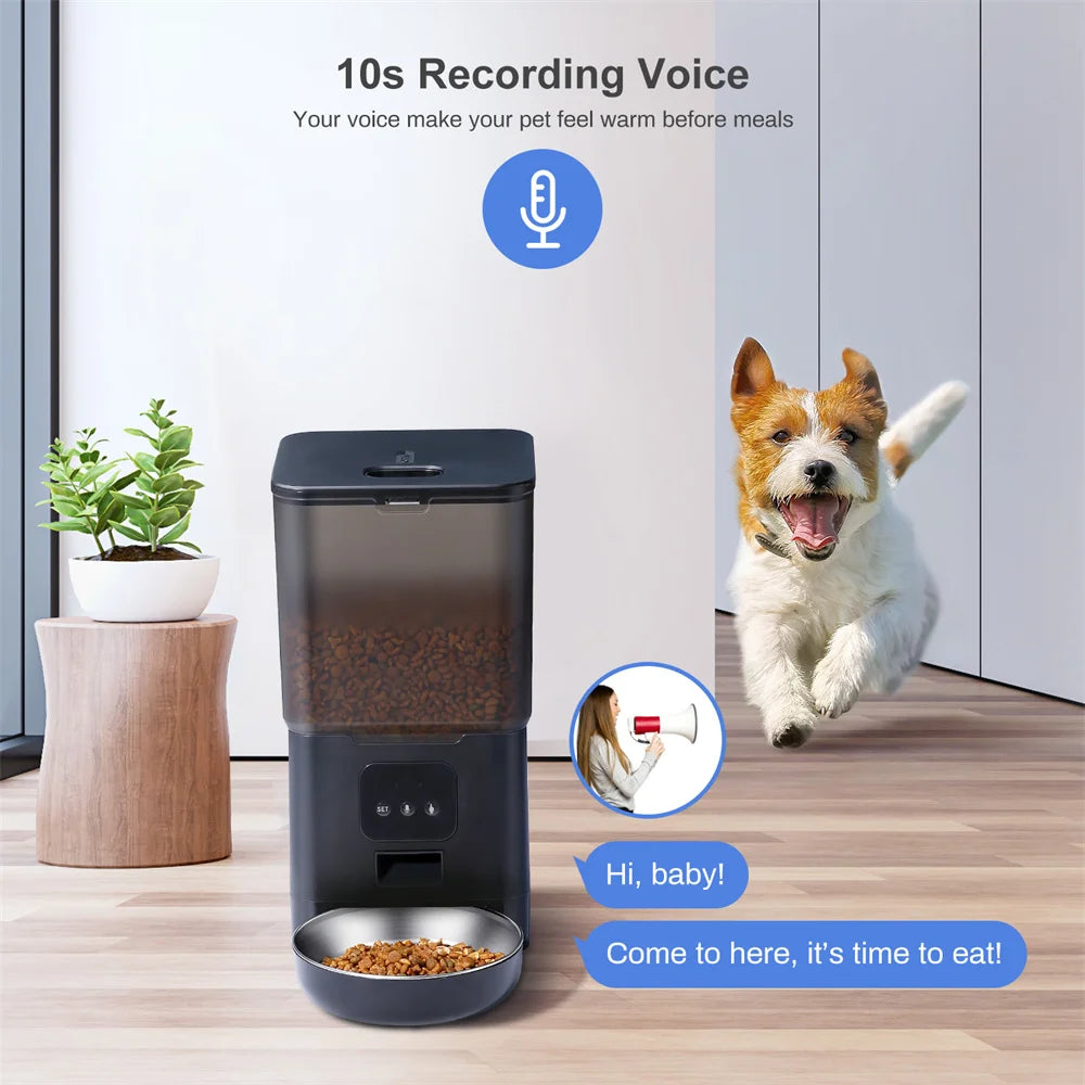 6L Tuya Wi-Fi or Button Automatic Timmer Pet Feeder Smart Feed Dog Cat Feeder App for Pet Voice Recorder Food Dispenser Bowl