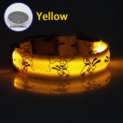 Adjustable LED Dog Collar Light USB Rechargeable Night Safety Luminous Glowing Collar Perro for Big Dogs Cat Necklace Accessorie