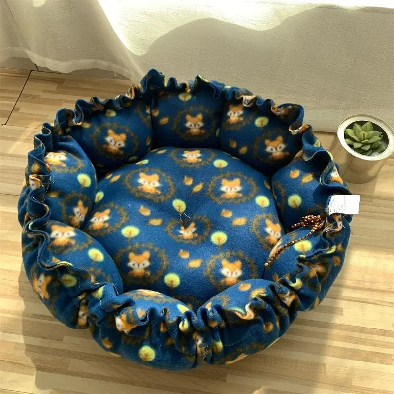 Creative Soft Warm Nest Dual-Use Pet Cushion for Cats Puppies Adjustable Pet Bed Pet Nest Bed Supplies Drawstring