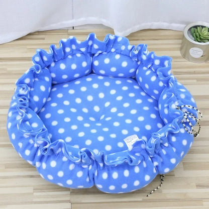 Creative Soft Warm Nest Dual-Use Pet Cushion for Cats Puppies Adjustable Pet Bed Pet Nest Bed Supplies Drawstring