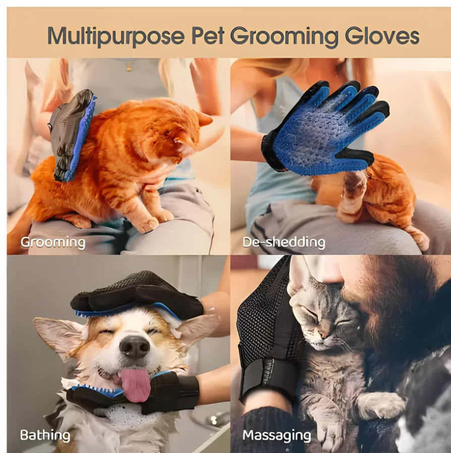 Pet Hair Glove Comb Pet Dog Cat Grooming Cleaning Glove Deshedding Hair Remover Massage Brush Animal Supplies Cat Accessoies