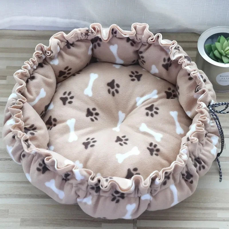 Creative Soft Warm Nest Dual-Use Pet Cushion for Cats Puppies Adjustable Pet Bed Pet Nest Bed Supplies Drawstring
