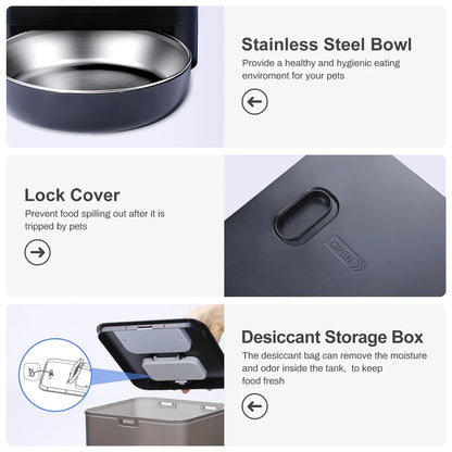 6L Tuya Wi-Fi or Button Automatic Timmer Pet Feeder Smart Feed Dog Cat Feeder App for Pet Voice Recorder Food Dispenser Bowl