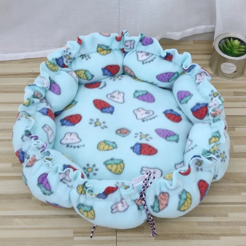 Creative Soft Warm Nest Dual-Use Pet Cushion for Cats Puppies Adjustable Pet Bed Pet Nest Bed Supplies Drawstring