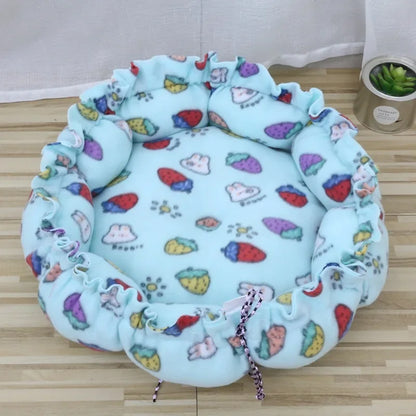 Creative Soft Warm Nest Dual-Use Pet Cushion for Cats Puppies Adjustable Pet Bed Pet Nest Bed Supplies Drawstring