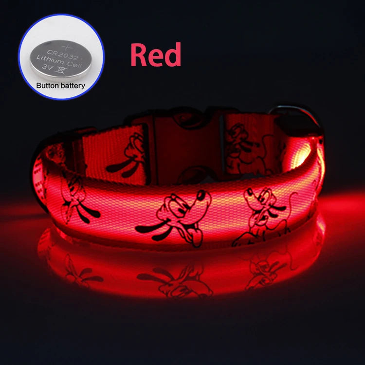 Adjustable LED Dog Collar Light USB Rechargeable Night Safety Luminous Glowing Collar Perro for Big Dogs Cat Necklace Accessorie