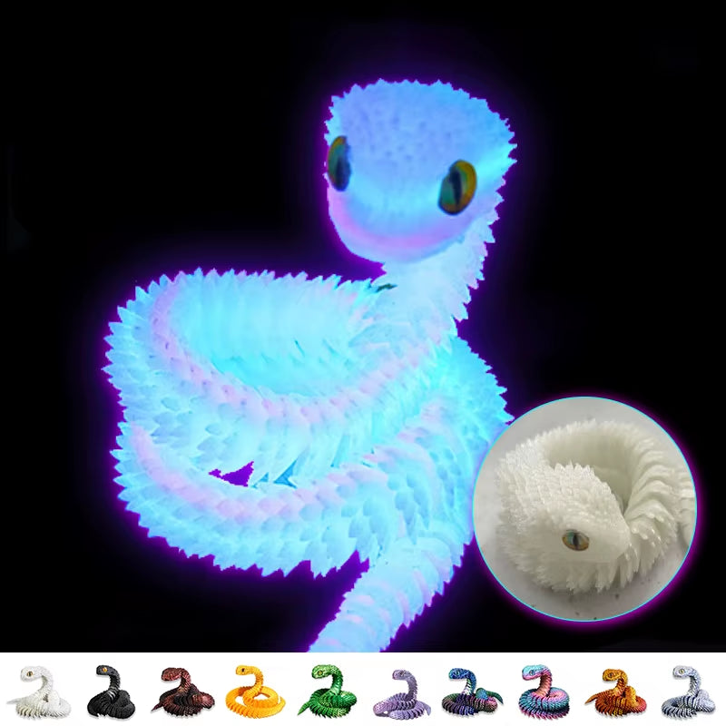 30Cm 3D Printed Snake Toys Funny Printed Animals Snake Christmas New Year Craft Ornament Simulation Animal Home Desktop Ornament