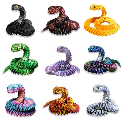 30Cm 3D Printed Snake Toys Funny Printed Animals Snake Christmas New Year Craft Ornament Simulation Animal Home Desktop Ornament