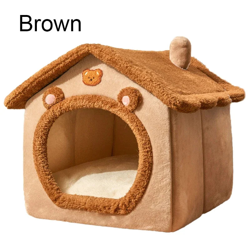 Indoor Warm Soft Pet Bed Tent Dog House Cat Kennel with Removable Washable Cushion Four Season Universal Comfortable Dotson Dog