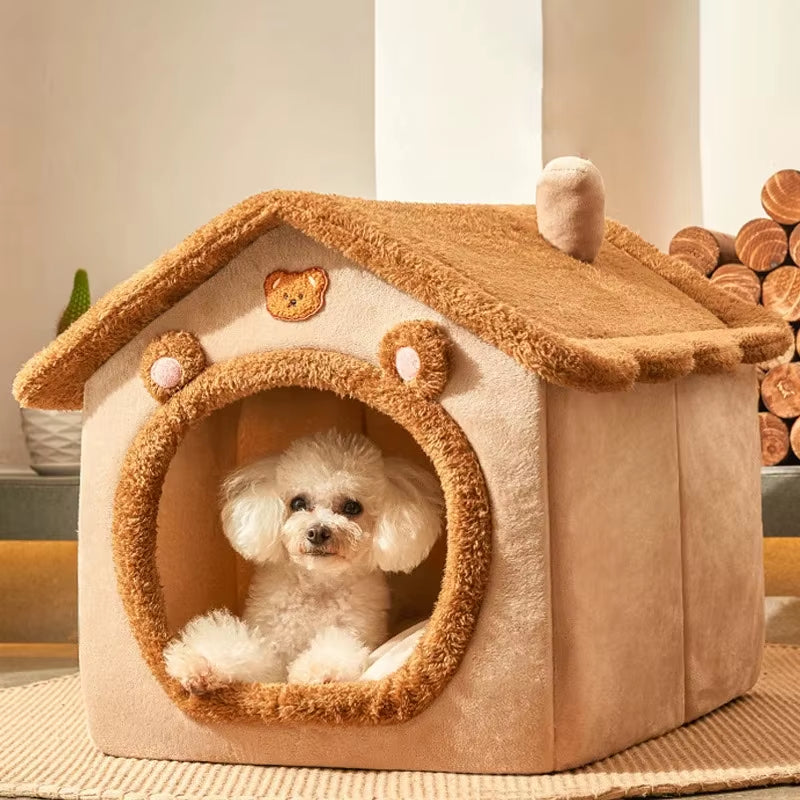 Indoor Warm Soft Pet Bed Tent Dog House Cat Kennel with Removable Washable Cushion Four Season Universal Comfortable Dotson Dog