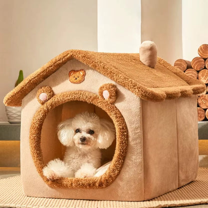 Indoor Warm Soft Pet Bed Tent Dog House Cat Kennel with Removable Washable Cushion Four Season Universal Comfortable Dotson Dog