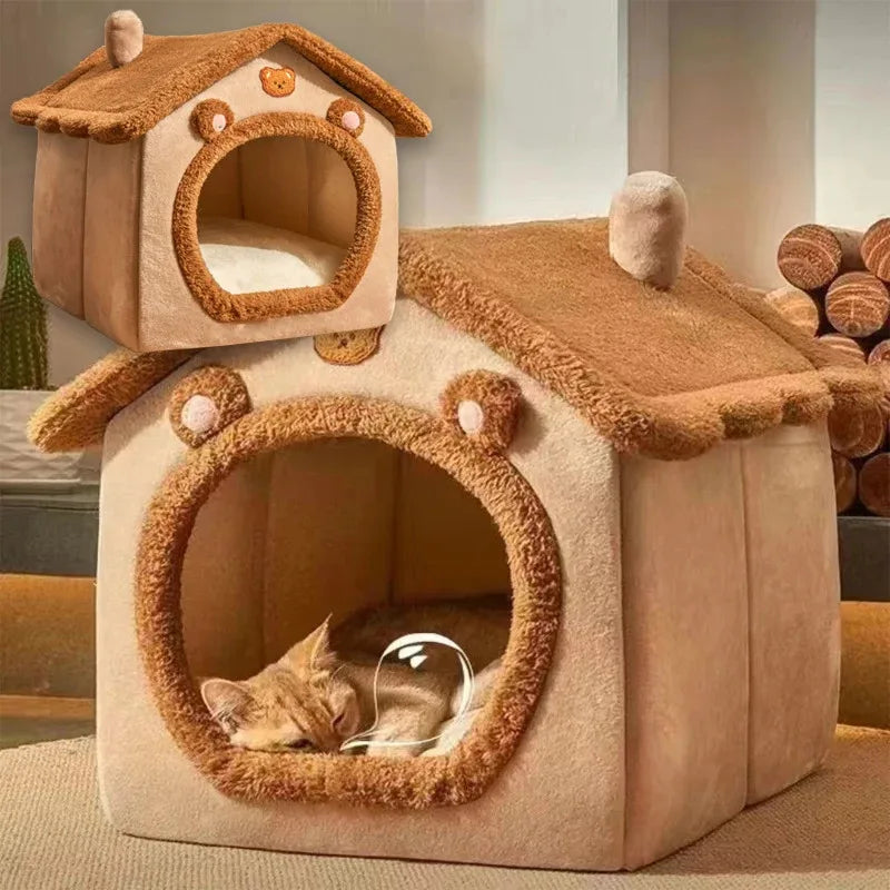 Indoor Warm Soft Pet Bed Tent Dog House Cat Kennel with Removable Washable Cushion Four Season Universal Comfortable Dotson Dog