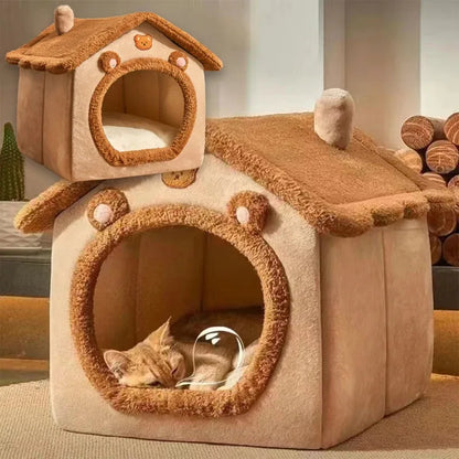 Indoor Warm Soft Pet Bed Tent Dog House Cat Kennel with Removable Washable Cushion Four Season Universal Comfortable Dotson Dog